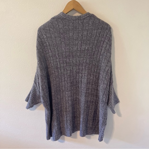 Barefoot Dreams Cozy Chic Lite Cable Shrug Pacific Blue Ribbed Cardigan-L/XL - Picture 3 of 10